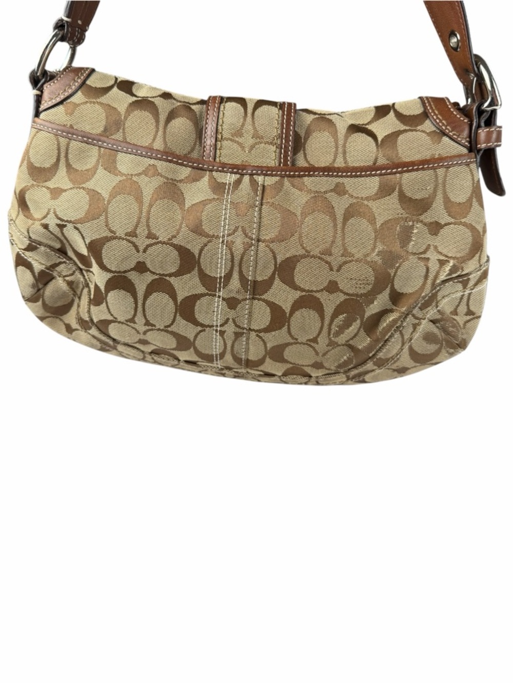 Coach Vintage Y2K Soho Signature Canvas Buckle Flap Shoulder Bag Brown Jacquard - Picture 6 of 10